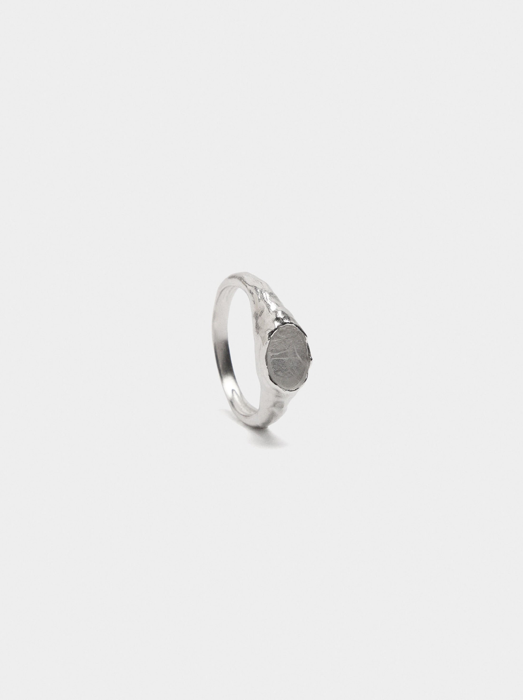 Signet ring with stone - silver plated image number 1.0