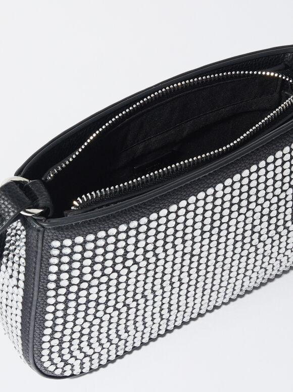 Online Exclusive - Party Bag With Strass, Black, hi-res
