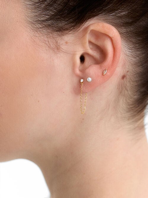Set di orecchini con zirconia e catena – argento sterling 925