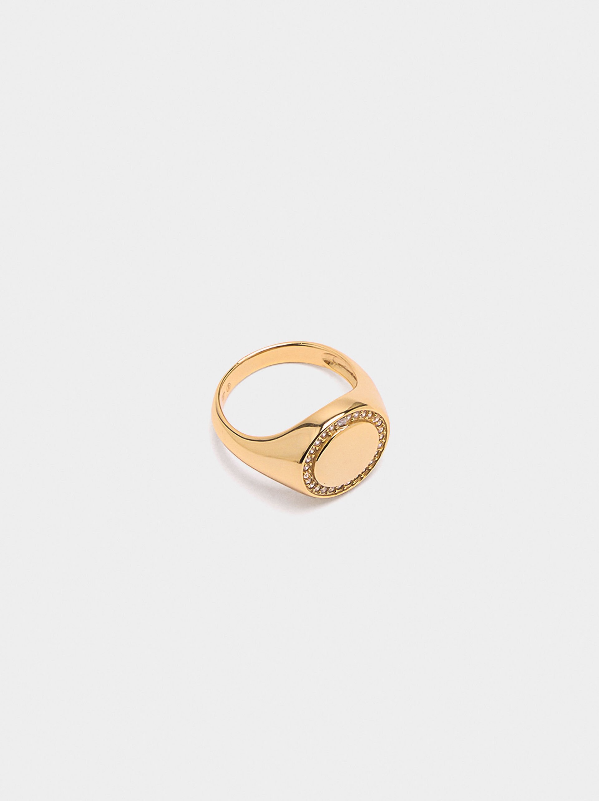 Signet ring with zirconia - 925 sterling silver image number 2.0