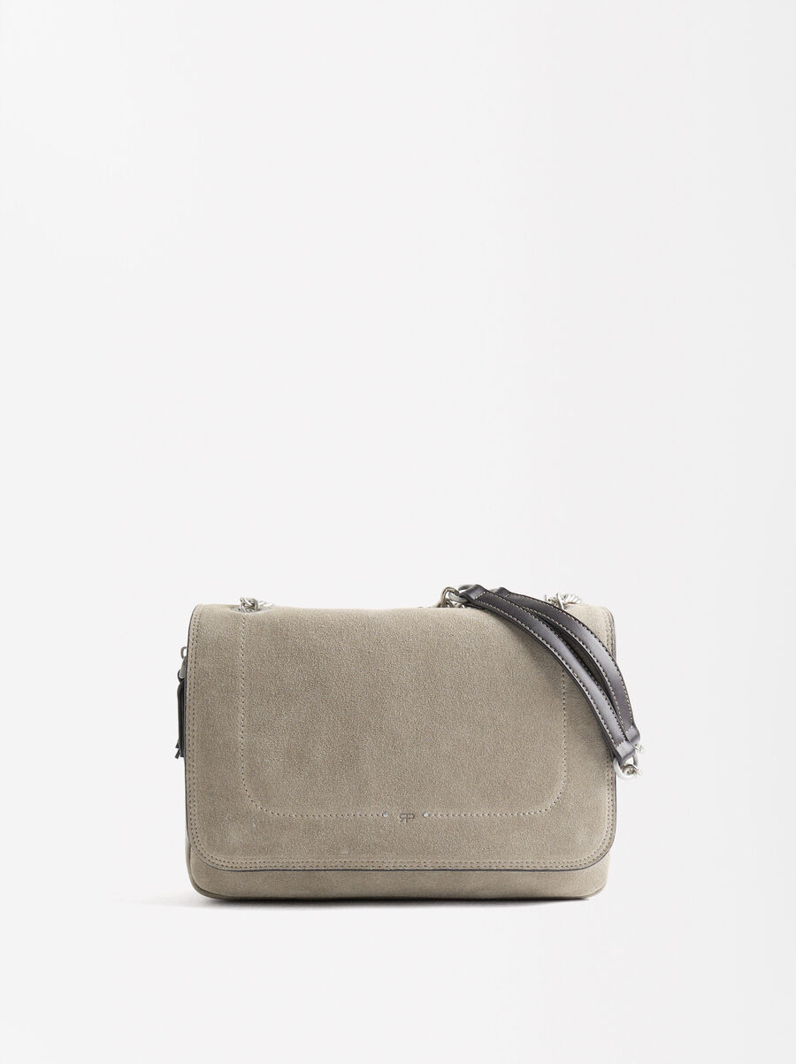 Schultertasche mit Leder