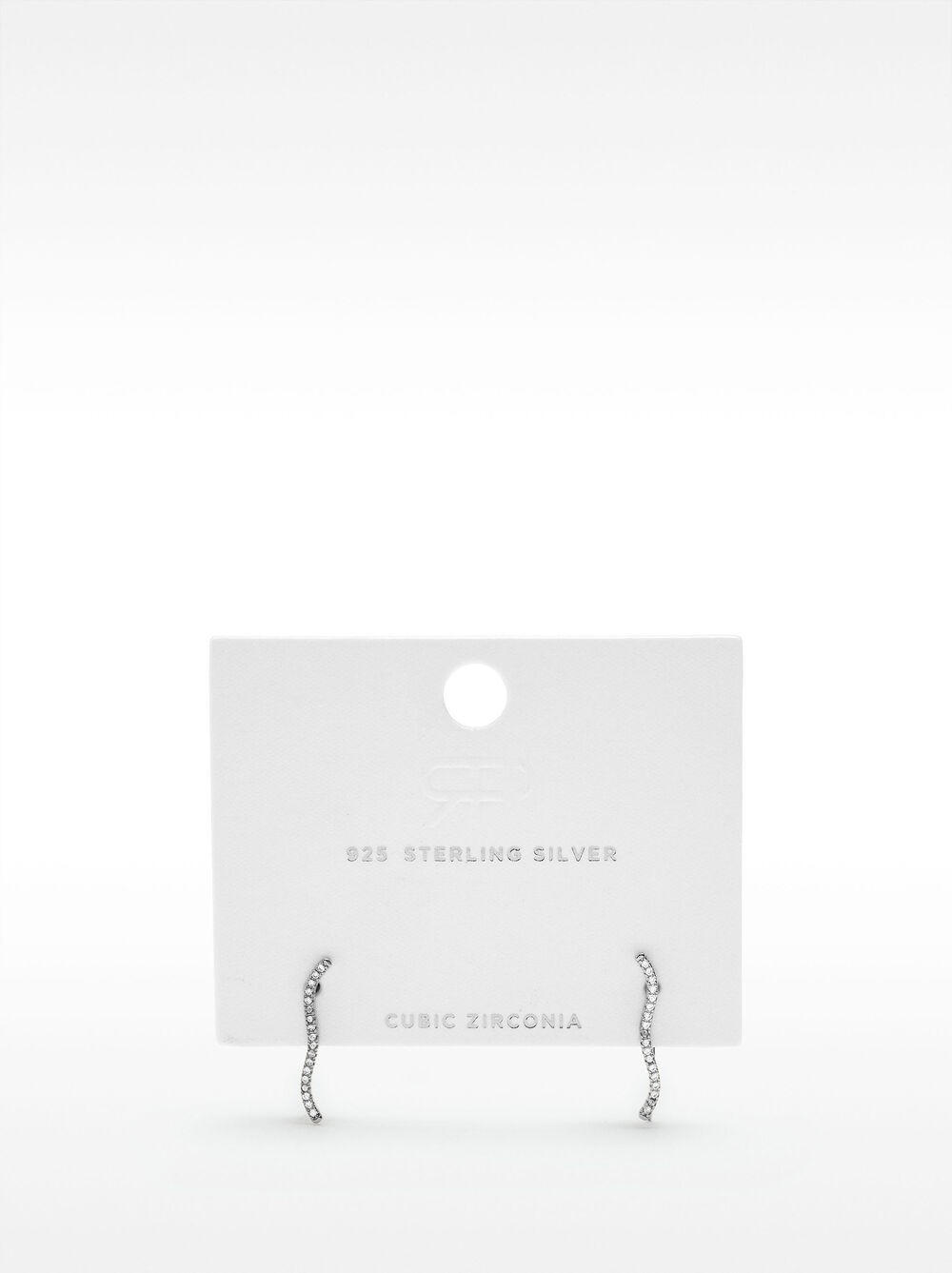 Wave earrings with zirconia - 925 sterling silver