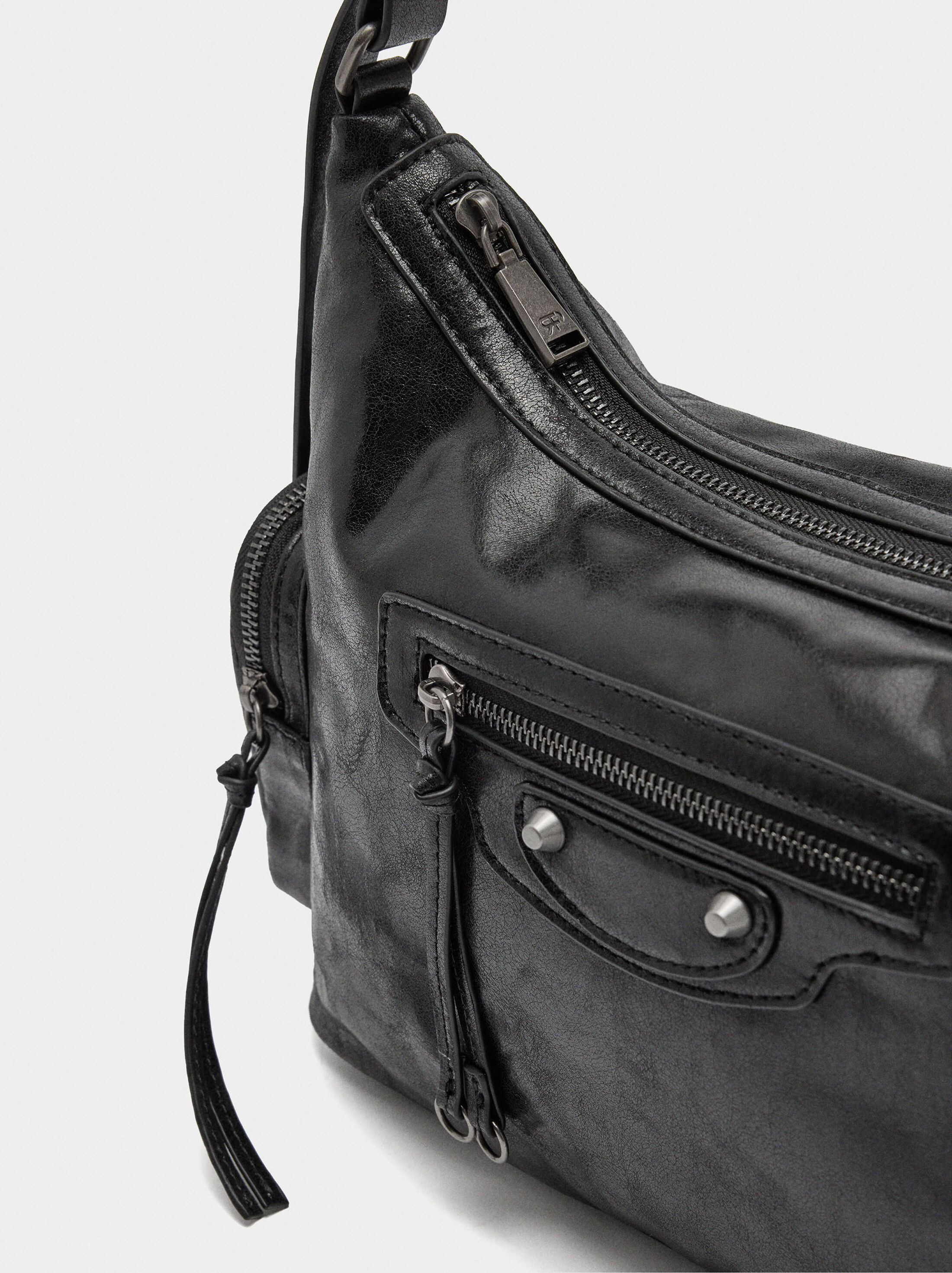 Shoulder bag with aged effect image number 2.0