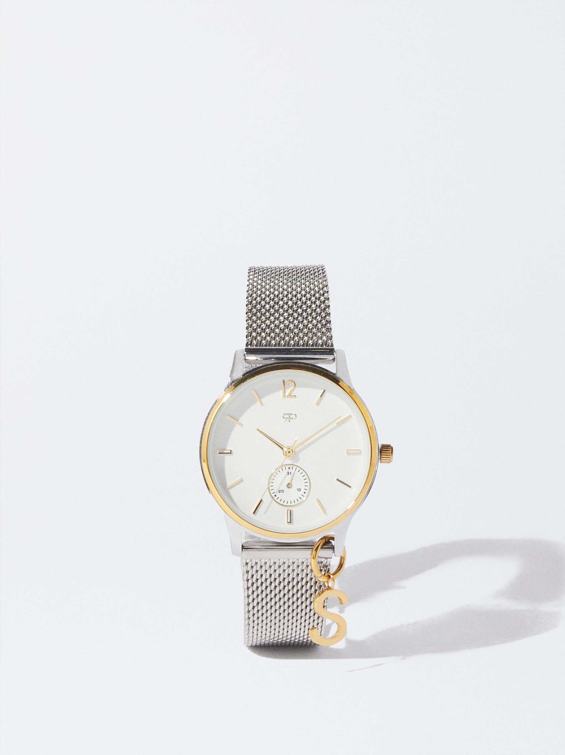 Watch With Stainless Steel Metallic Mesh Strap image number 1.0