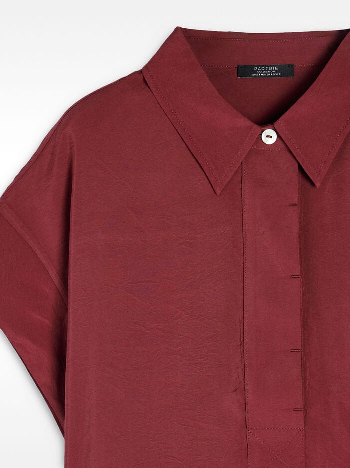 Shirt dress with crinkled effect