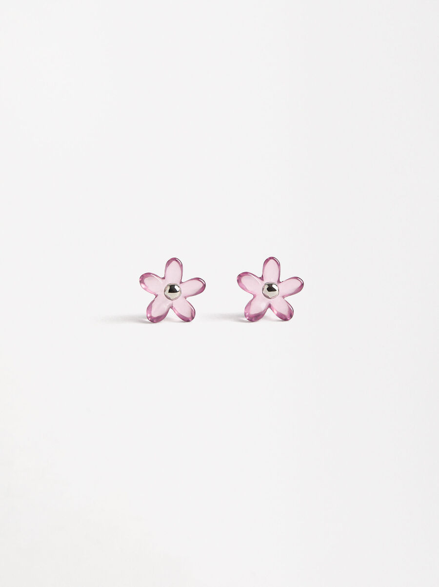 Flower resin earrings