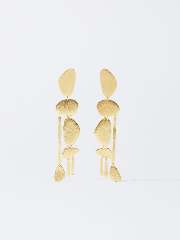 18-Carat Gold Plated Earrings, Golden, hi-res