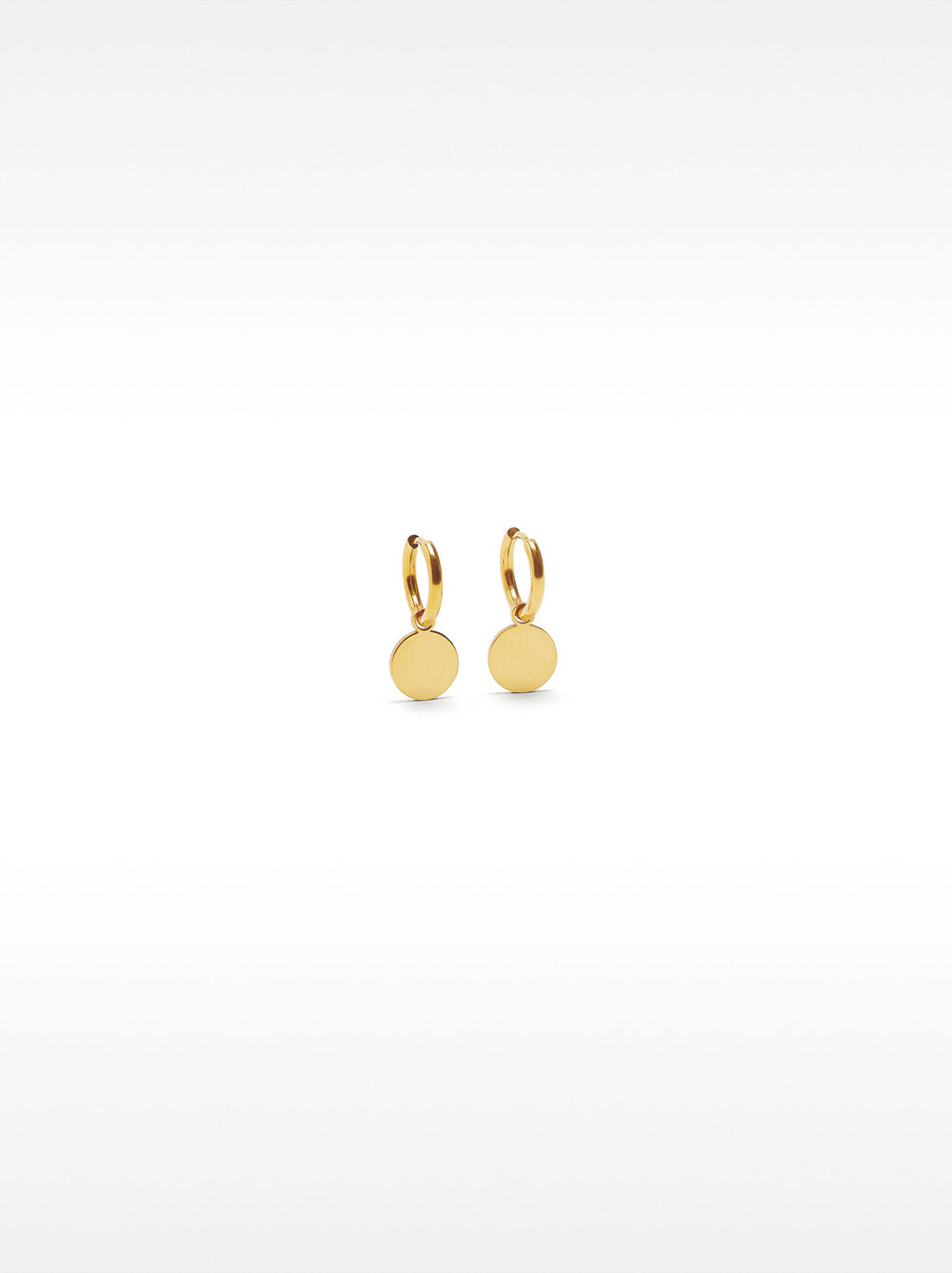 Boucles d'oreilles créoles avec médaillon - acier inoxydable