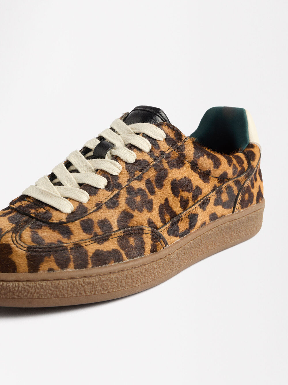 Animal print leather sports sneakers