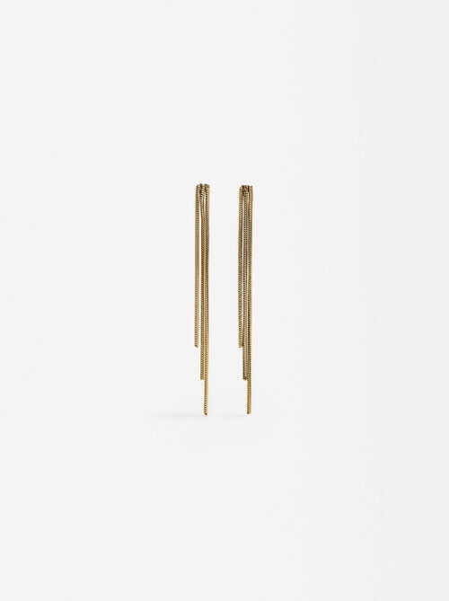 Pendientes largos efecto cascada - acero inoxidable