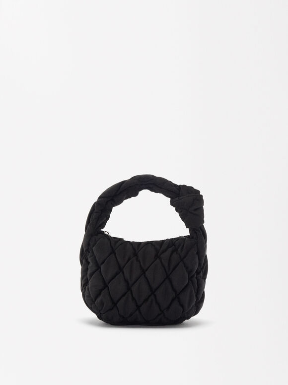 Quilted Nylon Shoulder Bag M, Black, hi-res