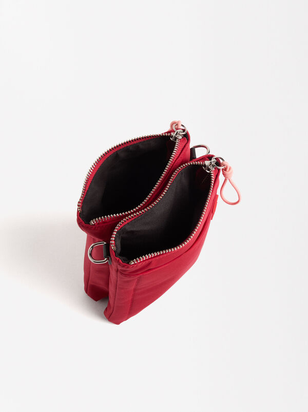 Double nylon crossbody bag