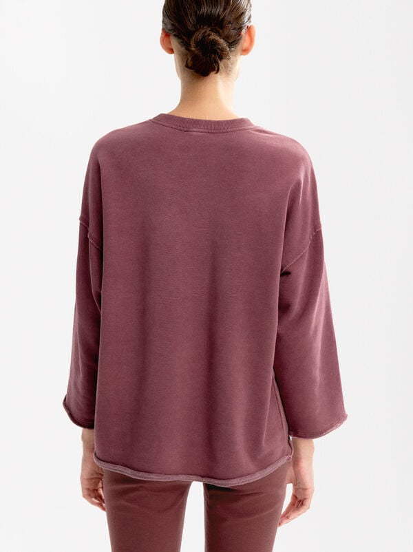 Sweatshirt with cotton and embroidery