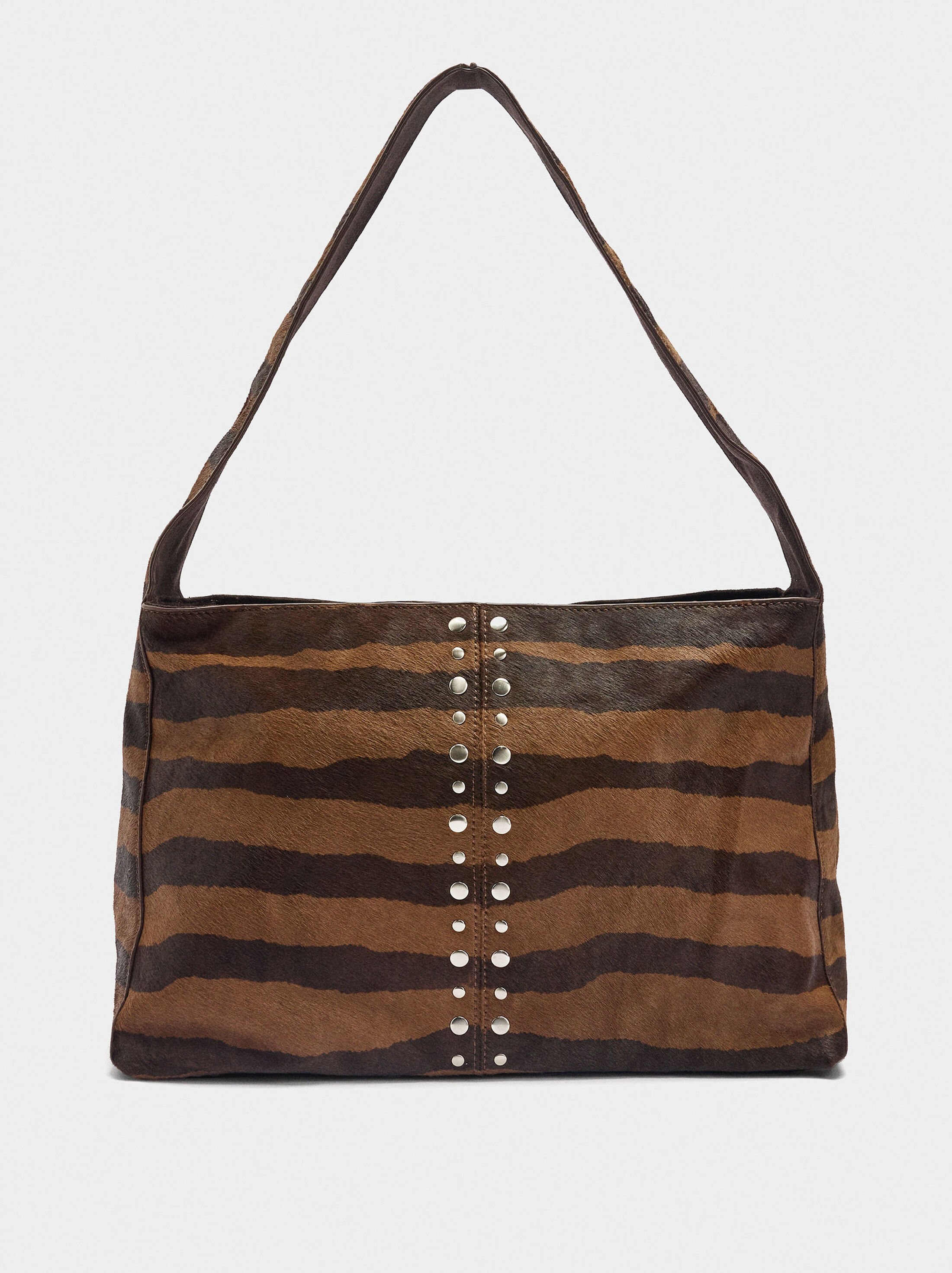 Leather handbag with studs image number 0.0
