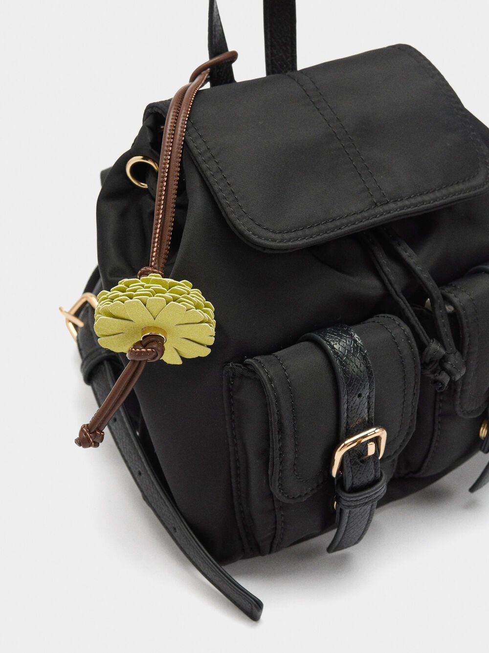 Mini sac à dos en nylon avec pendentif