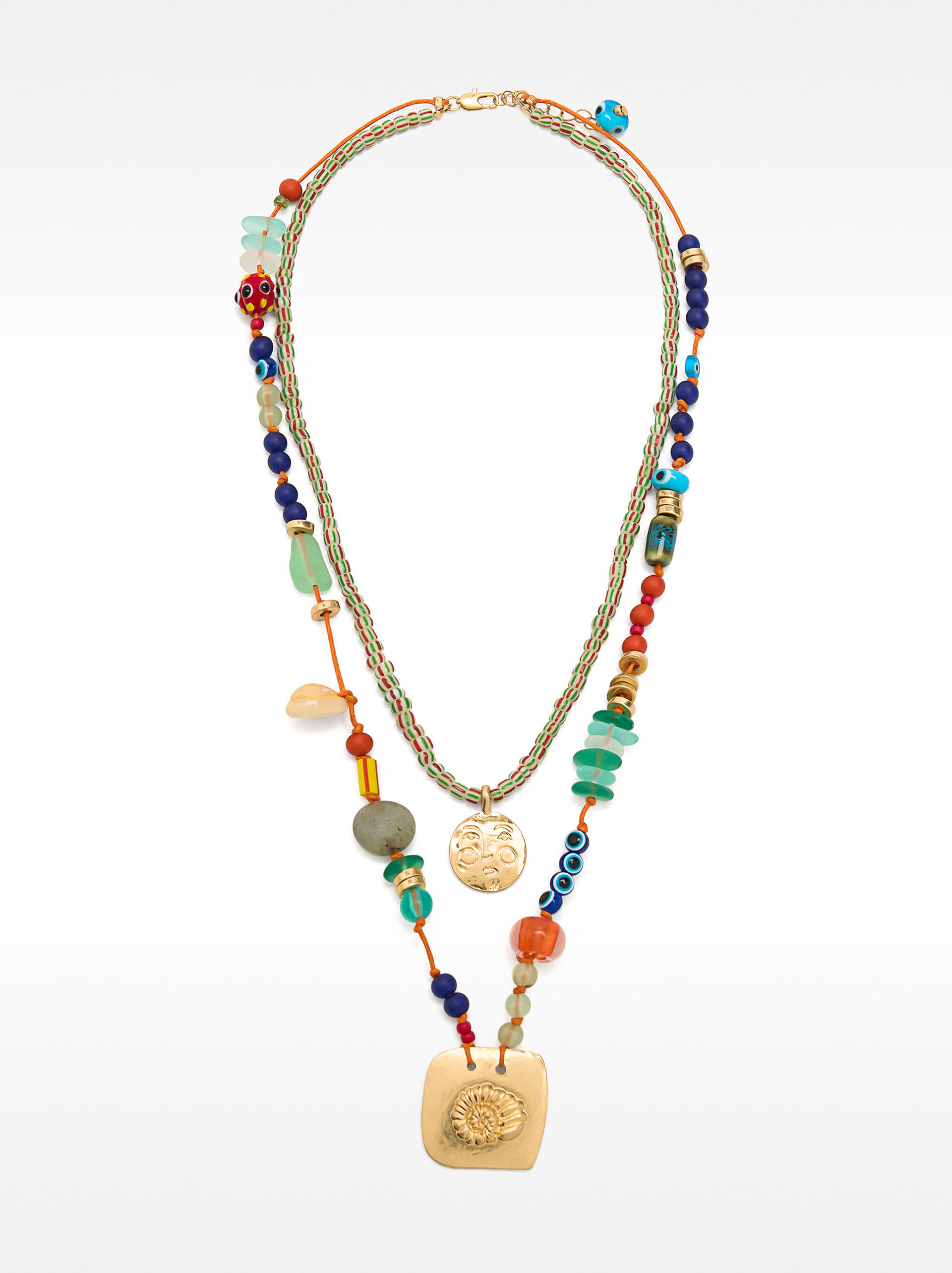 Double necklace with stones image number 0.0