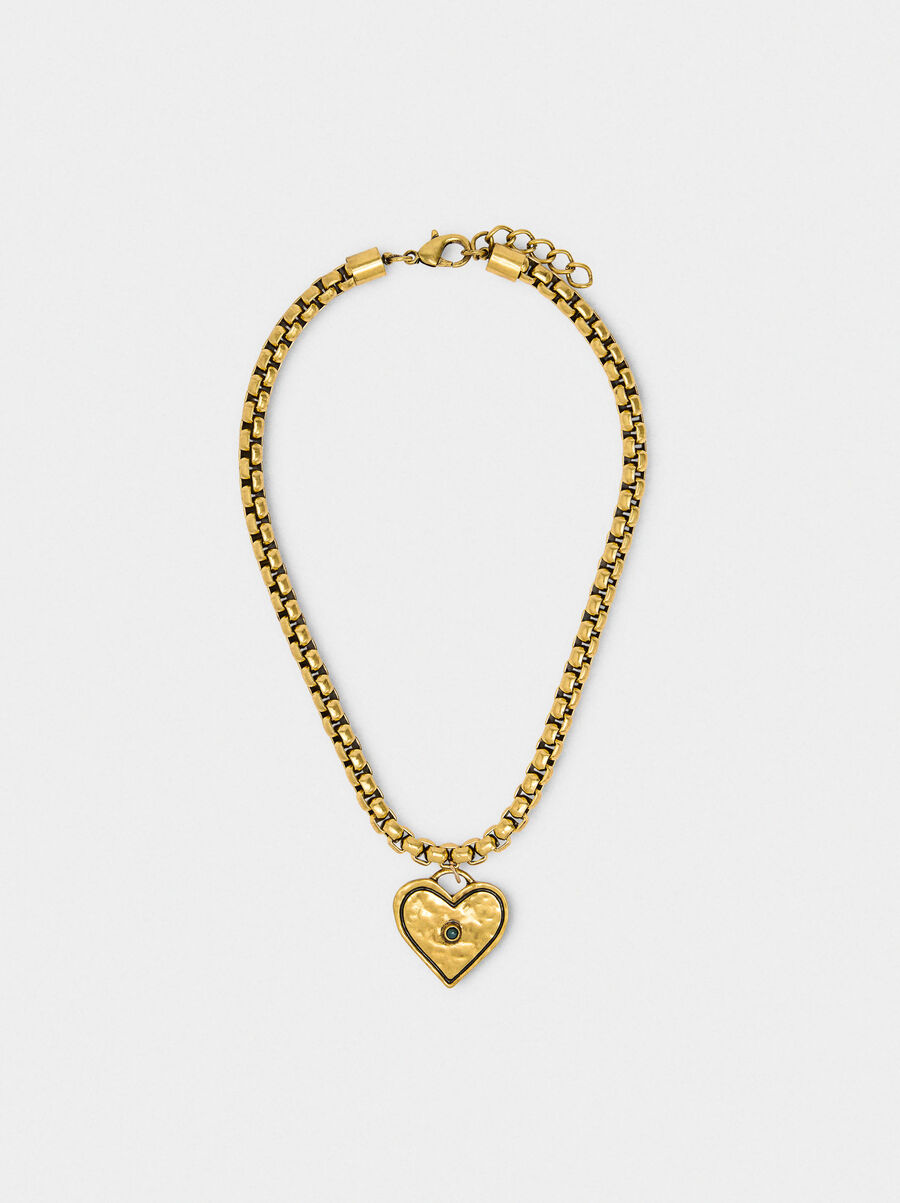 Short necklace of links with heart