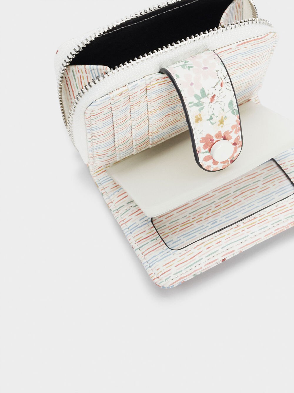 Compact Floral Print Wallet