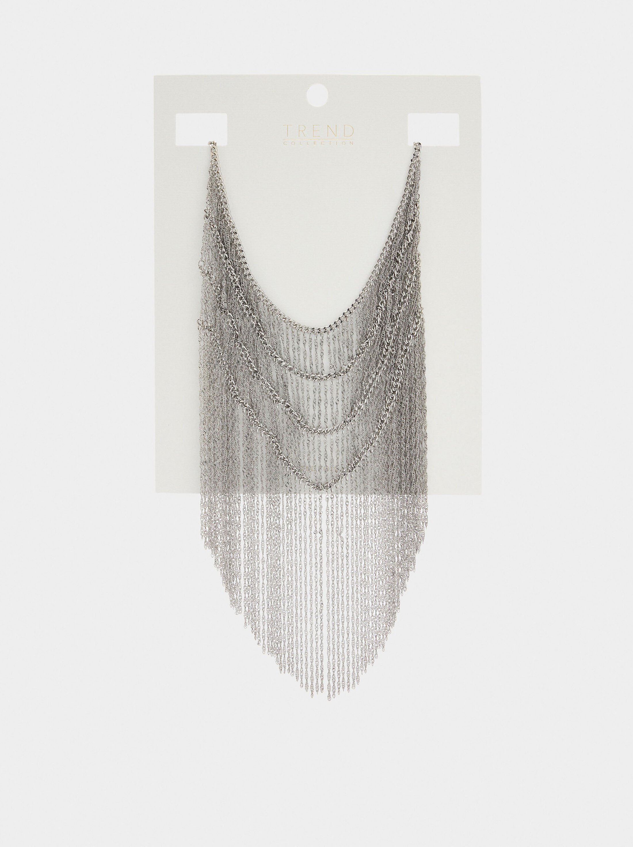 Long necklace with chain bib image number 2.0