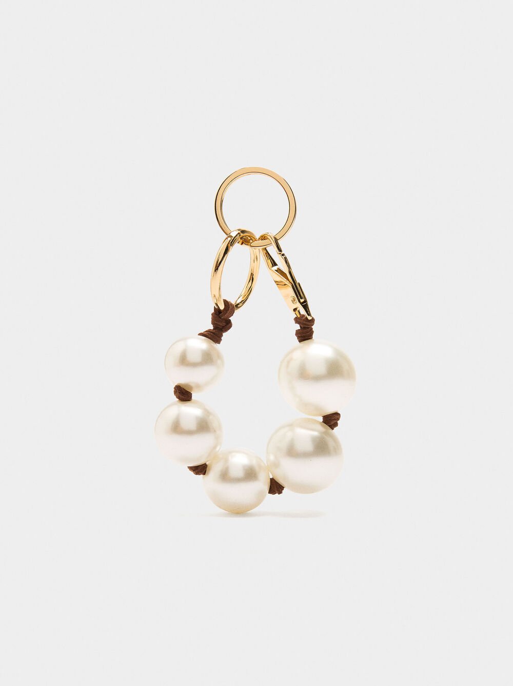 Keychain charm with pearls