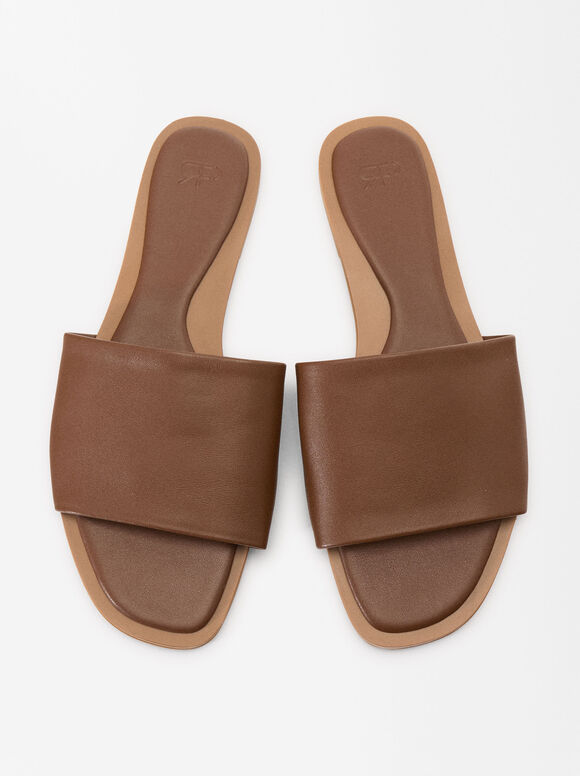 Napa Leather Sandals, Camel, hi-res