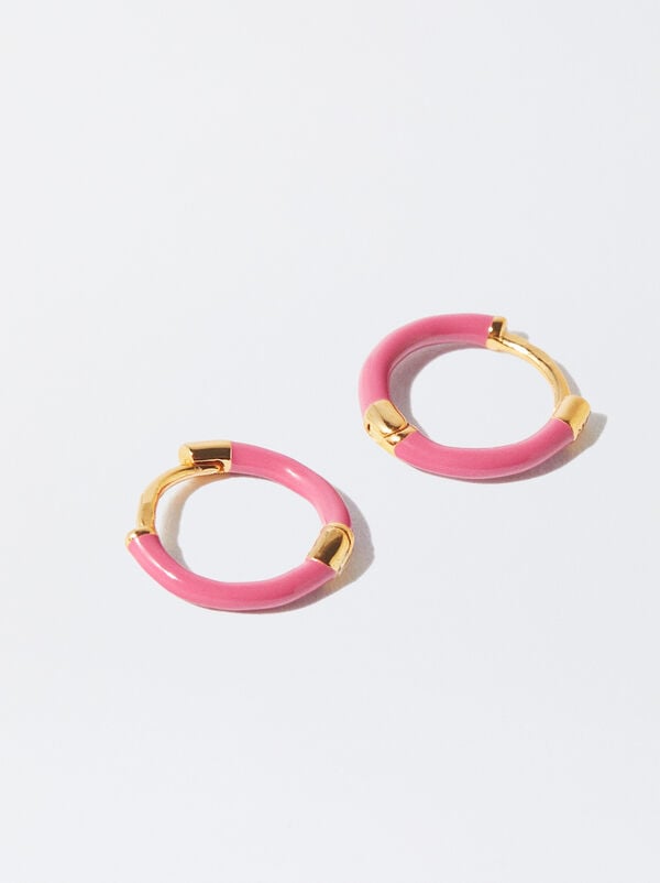 925 silver personalised hoop earrings enameled
