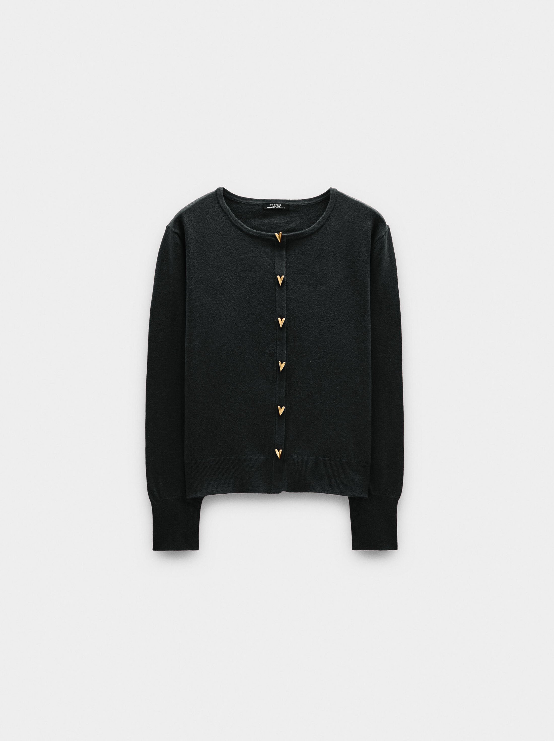 Càrdigan de malla amb botons amb forma de cor image number 5.0