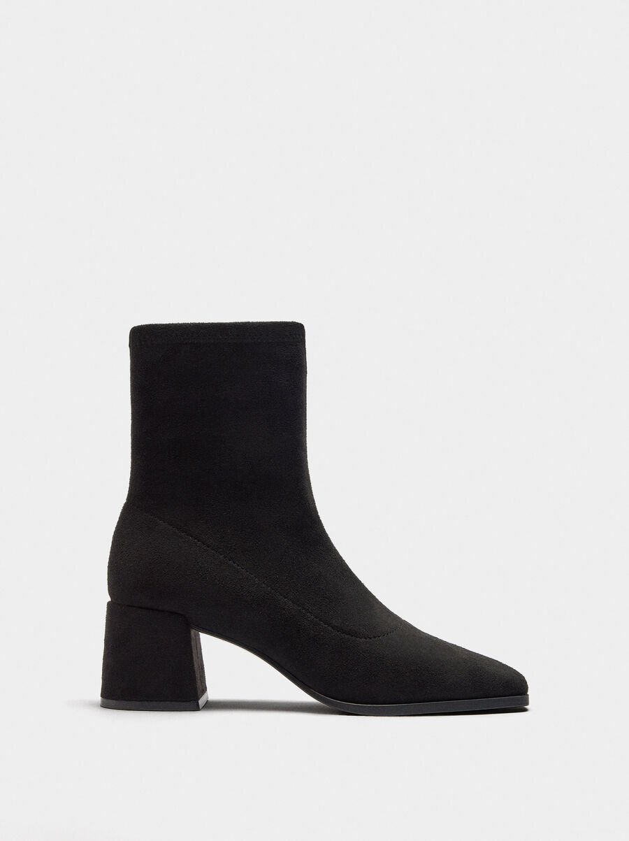 Suede effect ankle boots