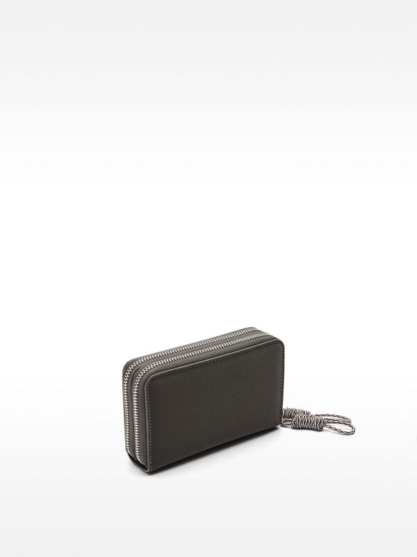 Soft texture wallet with double zipper