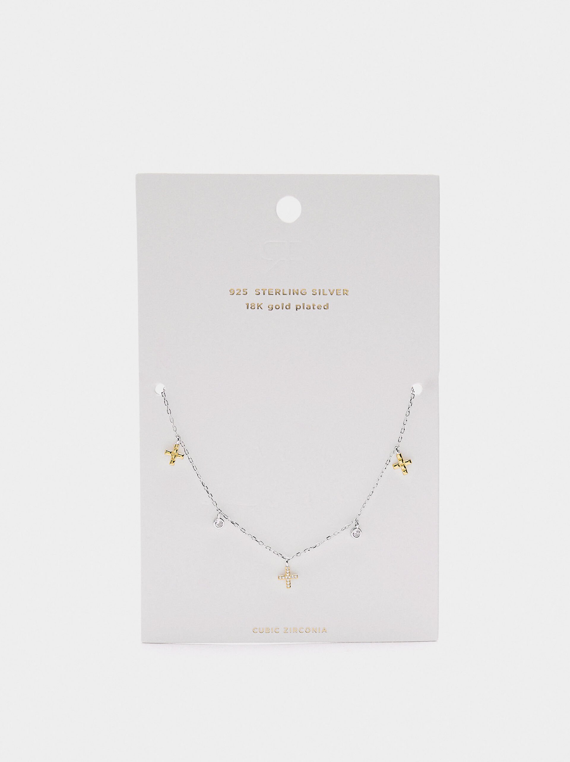 Necklace with zirconia - 925 sterling silver image number 4.0