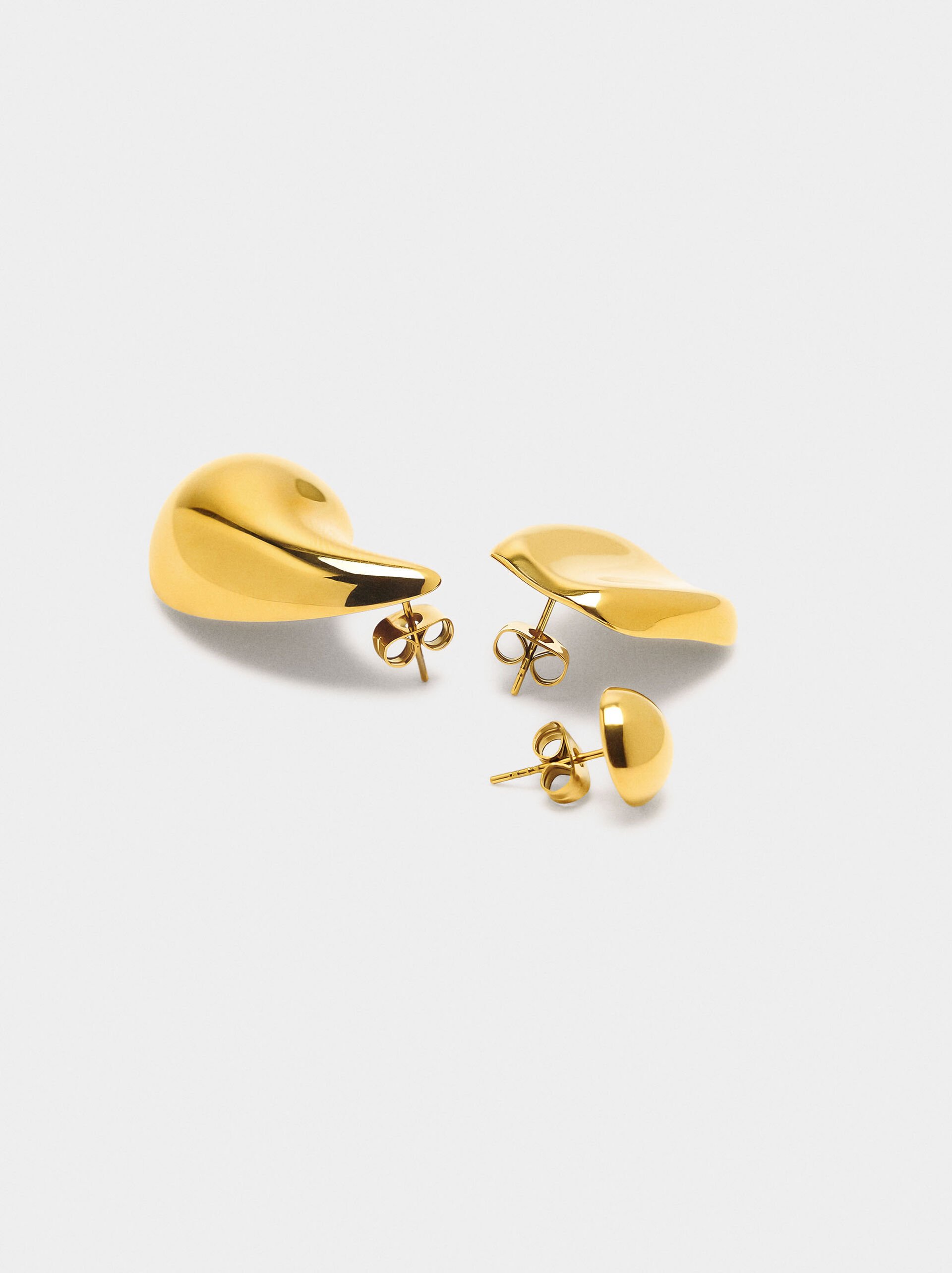 Set de boucles d'oreilles courtes - acier inoxydable image number 3.0