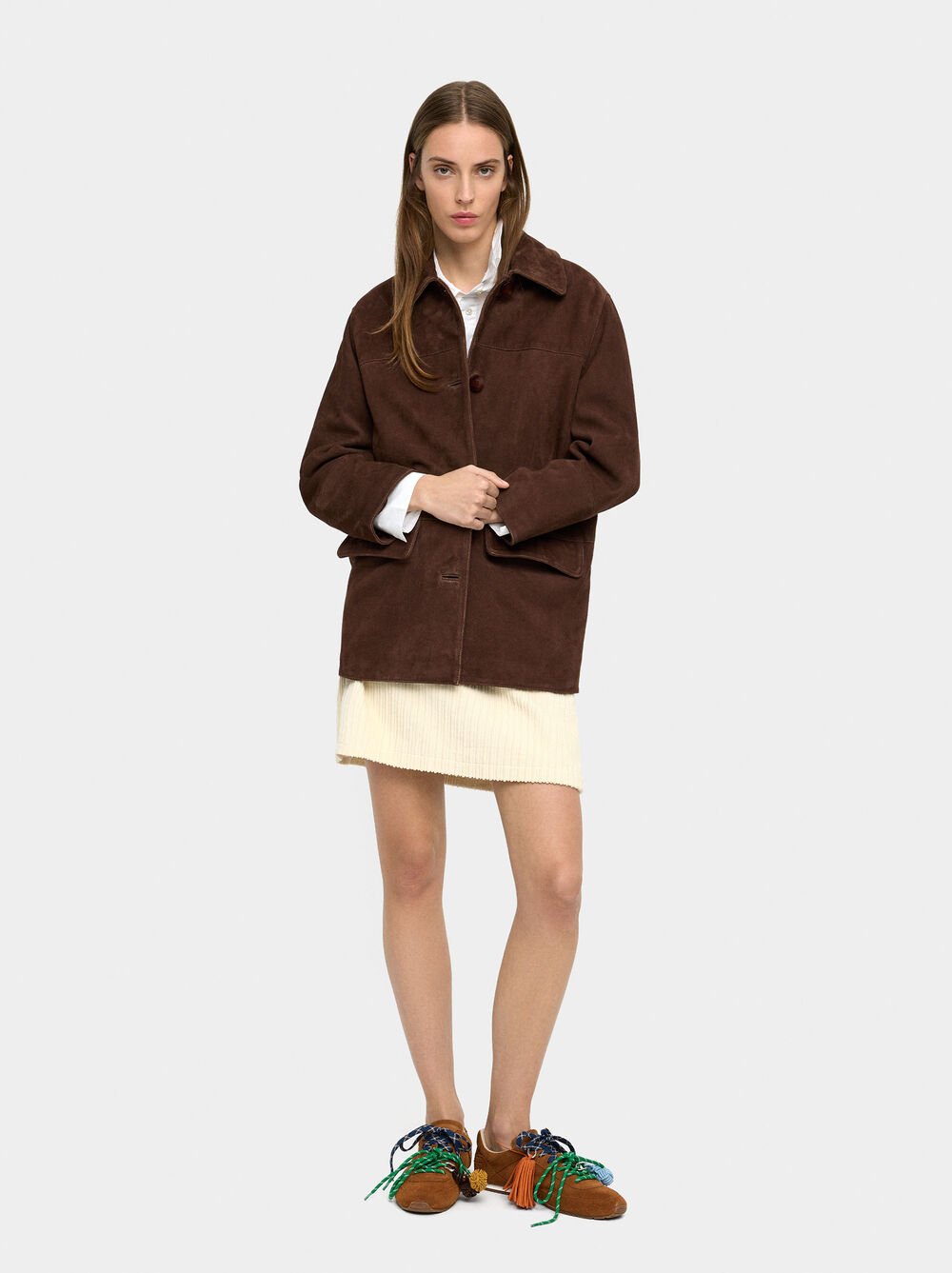 Leather jacket with pockets