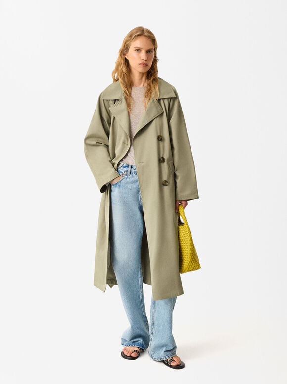 Classic Trench Coat With Belt, , hi-res