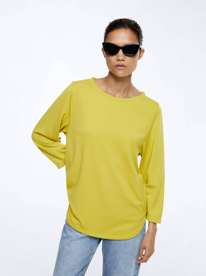 Round Neck T-Shirt, Yellow, hi-res