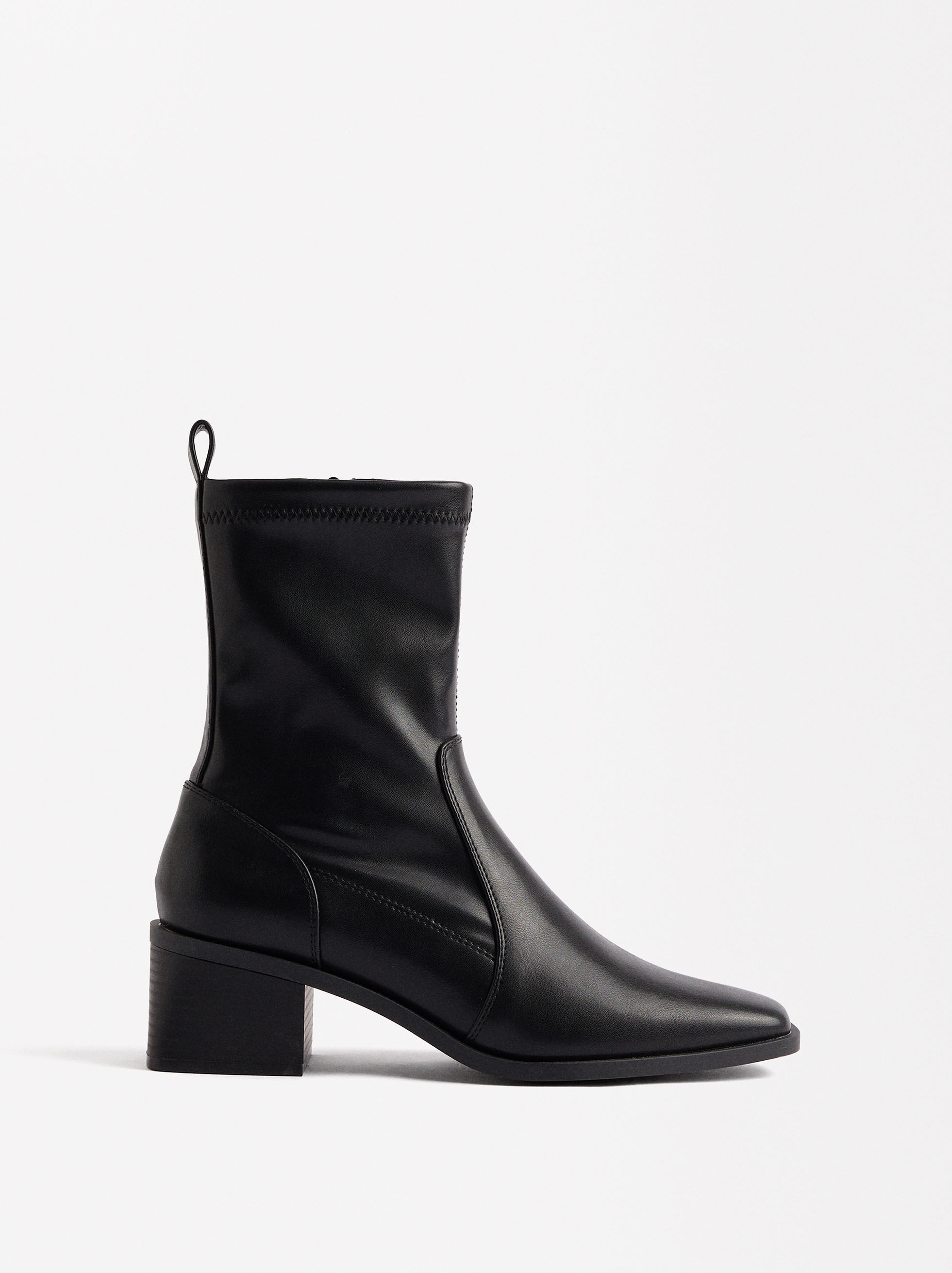 Women s Boots Ankle Boots Black Leather Parfois UK