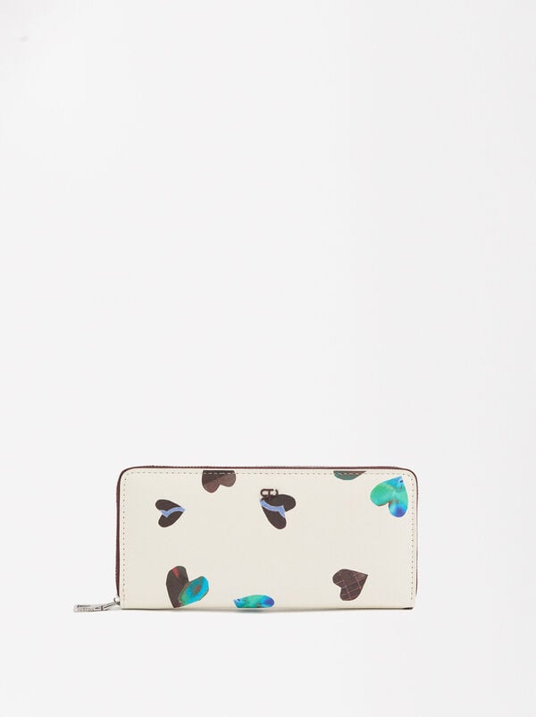 Heart-printed wallet