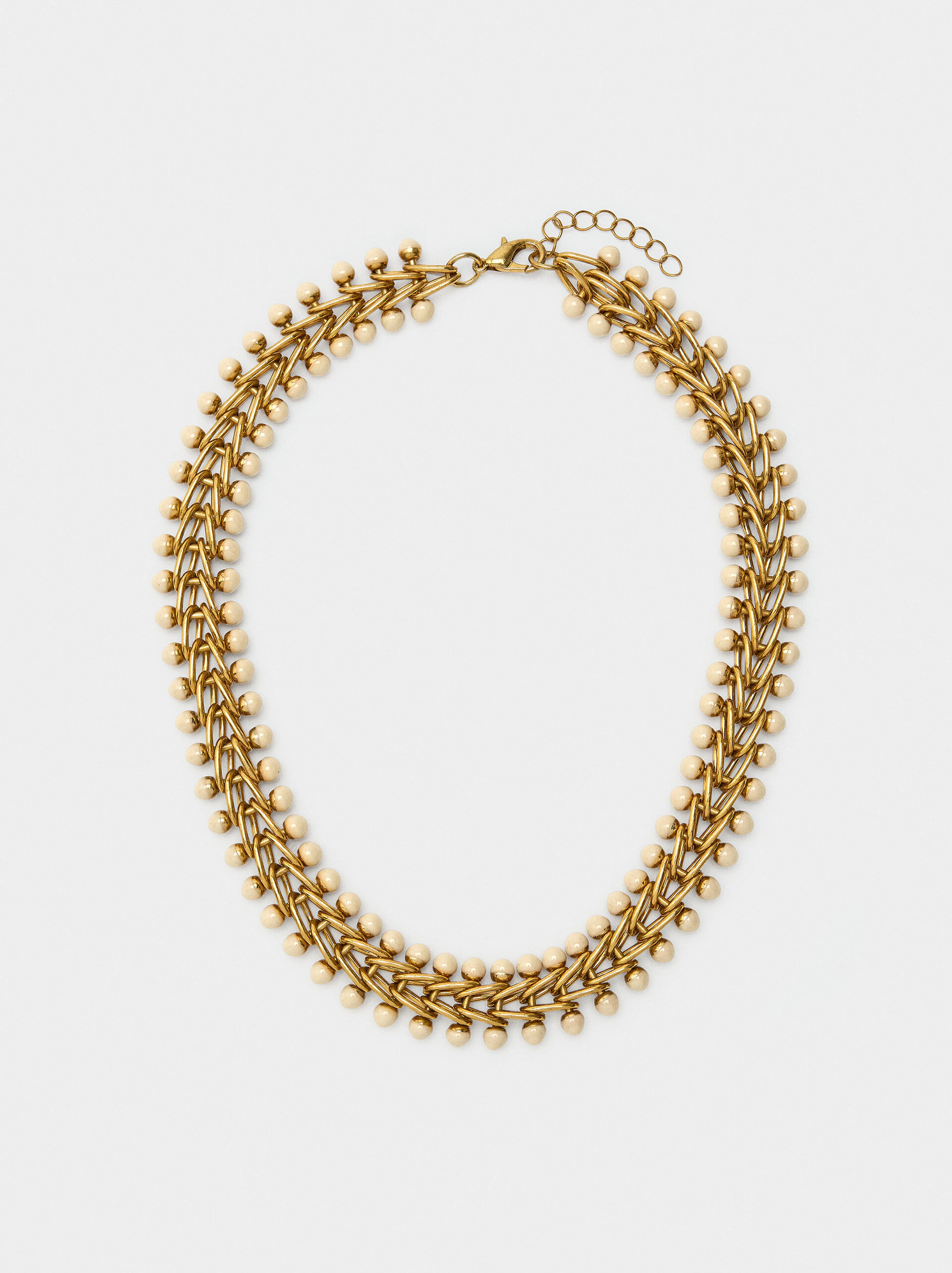 Necklace of intertwined links spheres with enamel image number 0.0