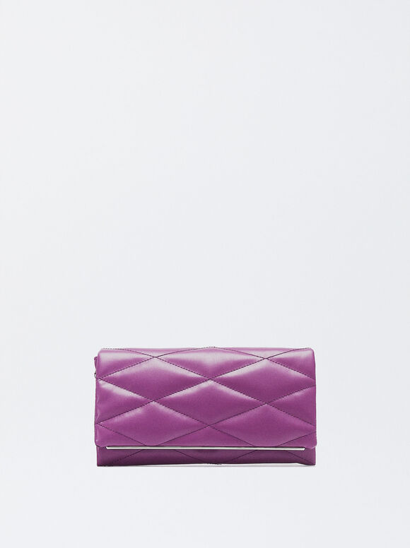Padded Party Clutch, Purple, hi-res