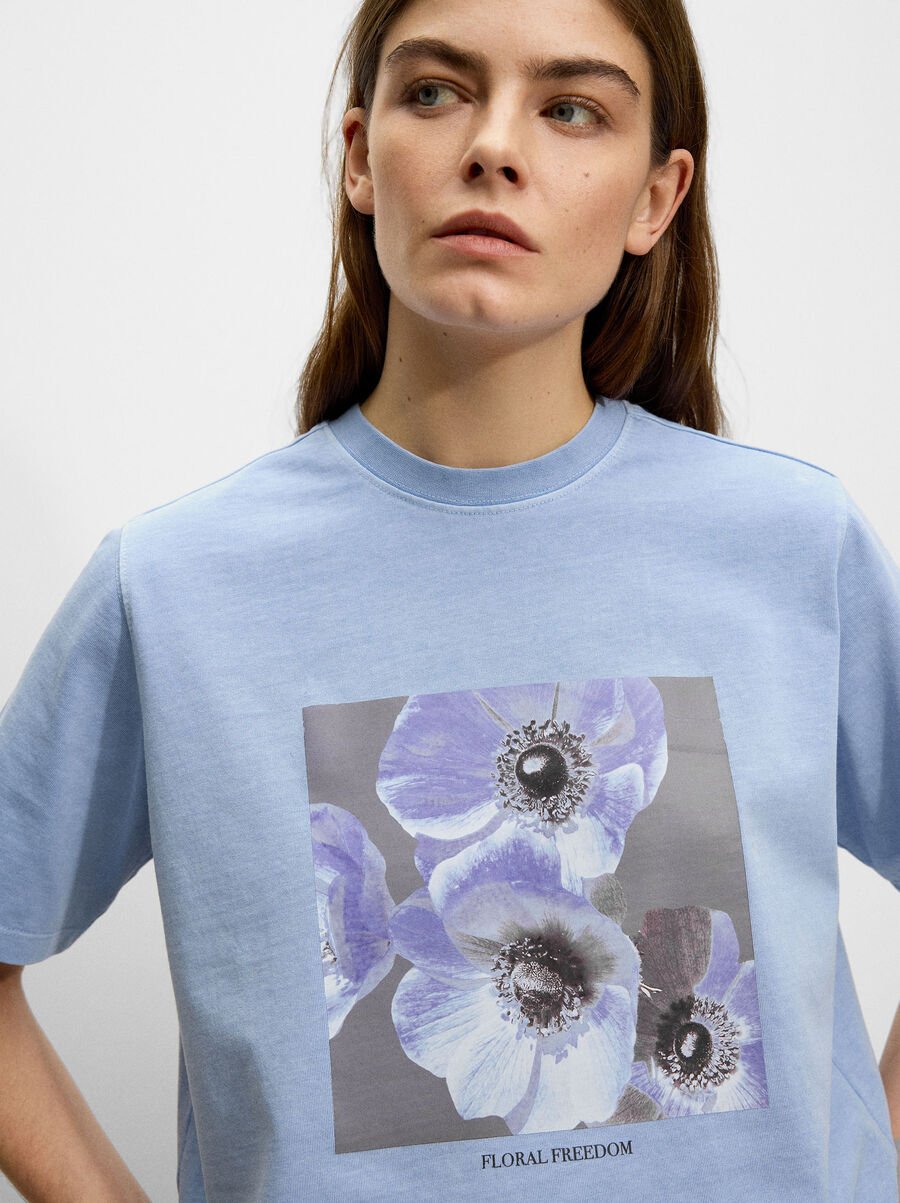 Printed cotton t-shirt