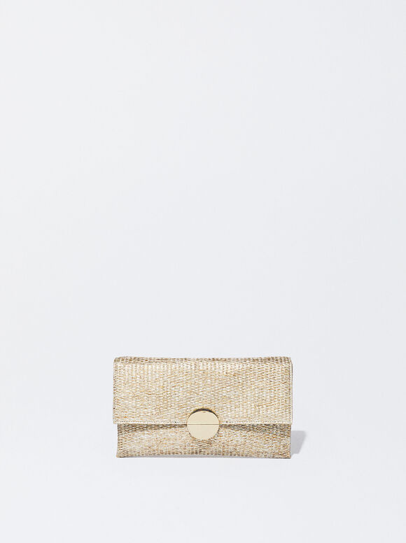 Straw Party Handbag, Golden, hi-res