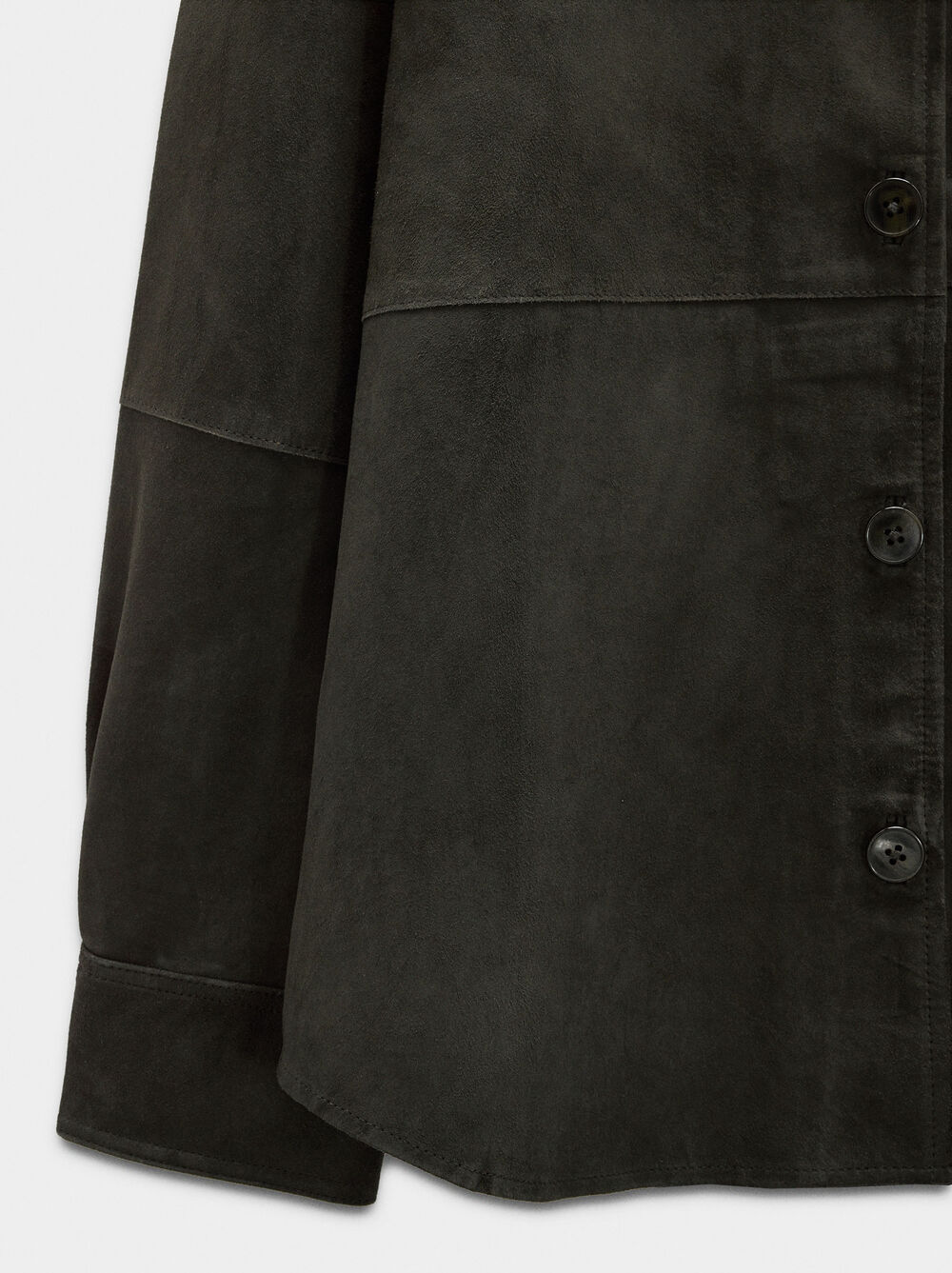 Suede leather overshirt