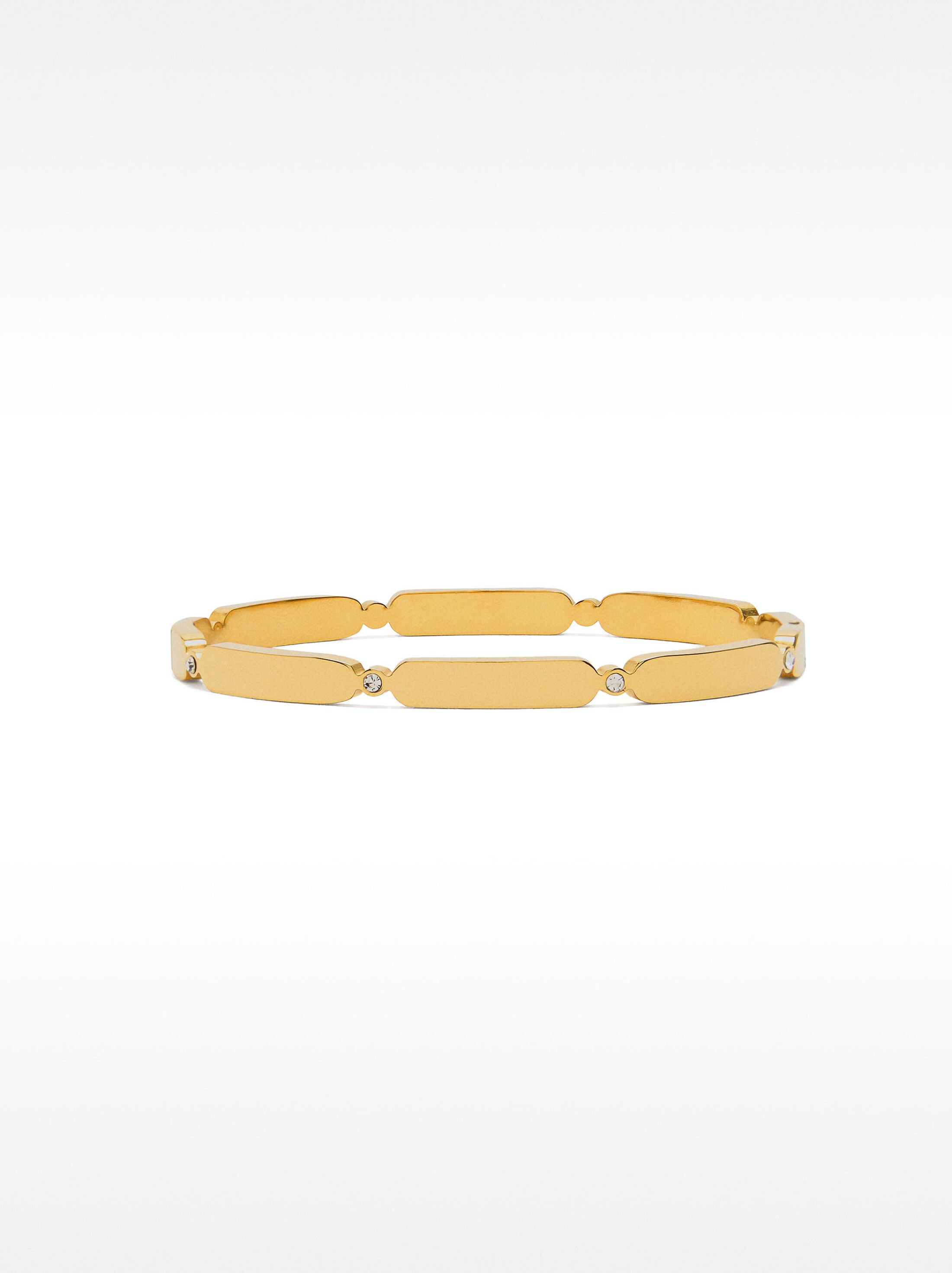 Segmented bracelet with crystals - stainless steel image number 0.0