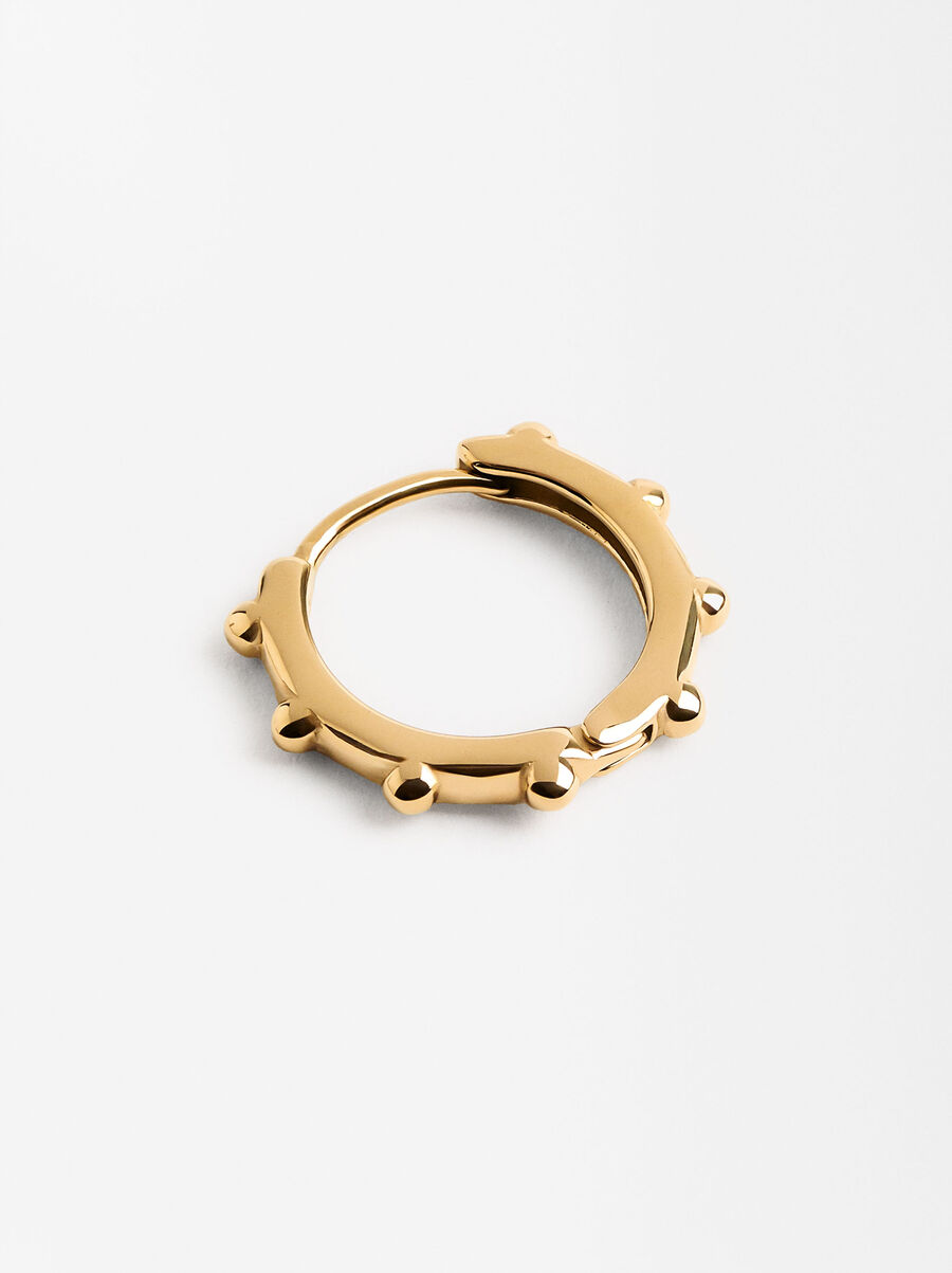 Single golden hoop earring - stainless steel