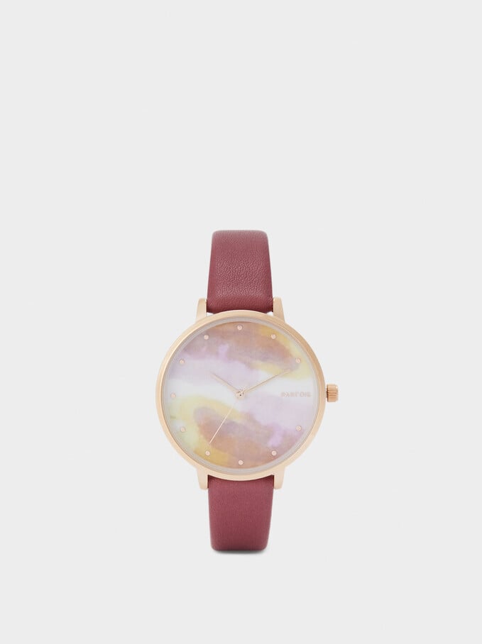 Watch With Contrasting Face, Pink, hi-res