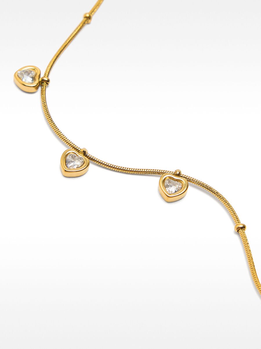 Bracelet cœurs en cristaux - acier inoxydable