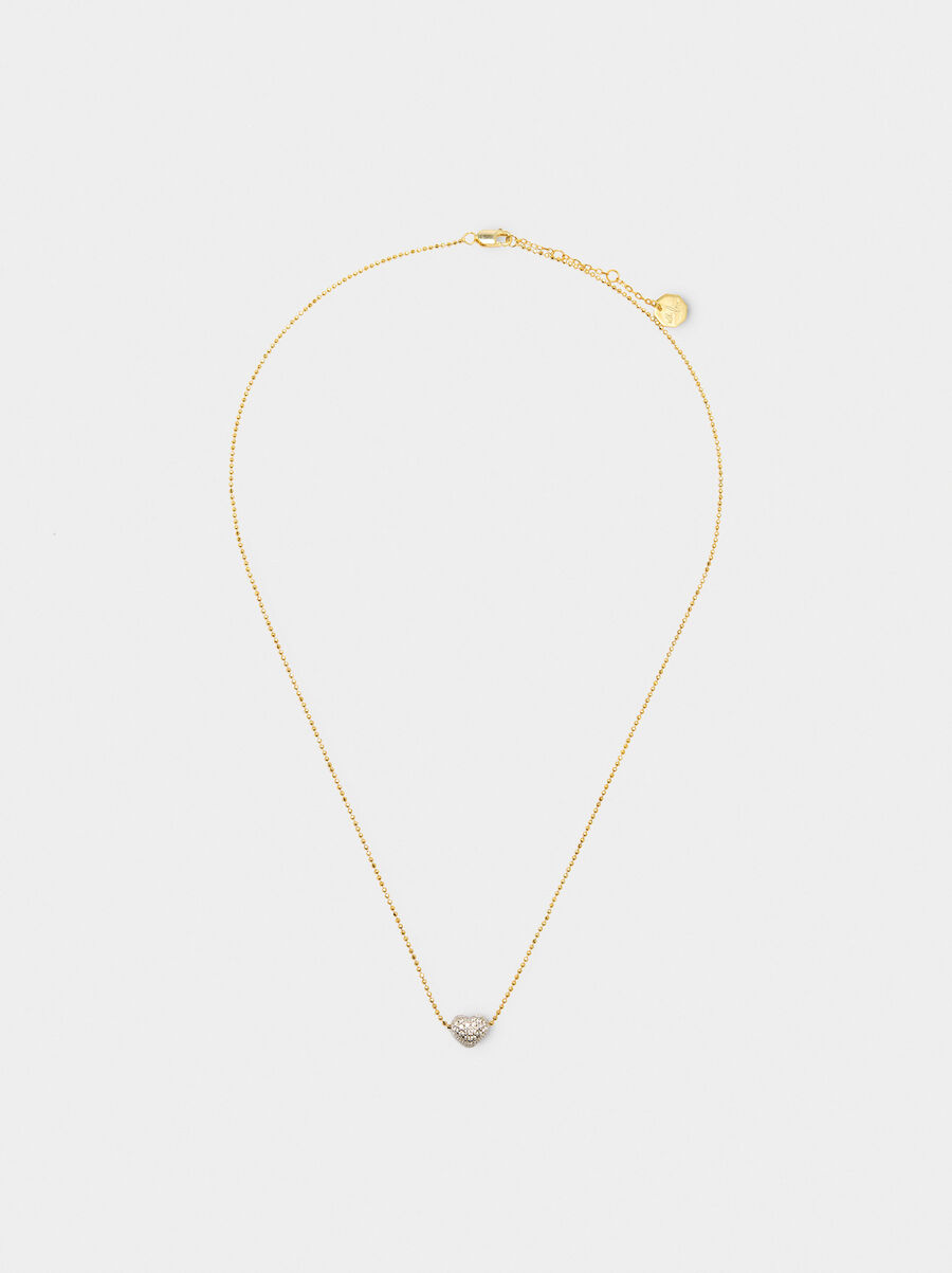 Pendant necklace with cubic zirconia stones - 925 sterling silver