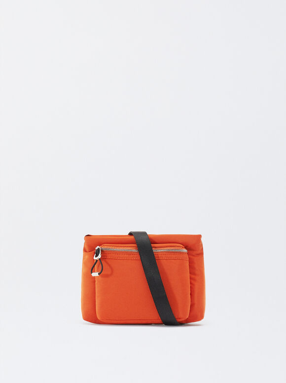 Nylon Crossbody Bag, Orange, hi-res