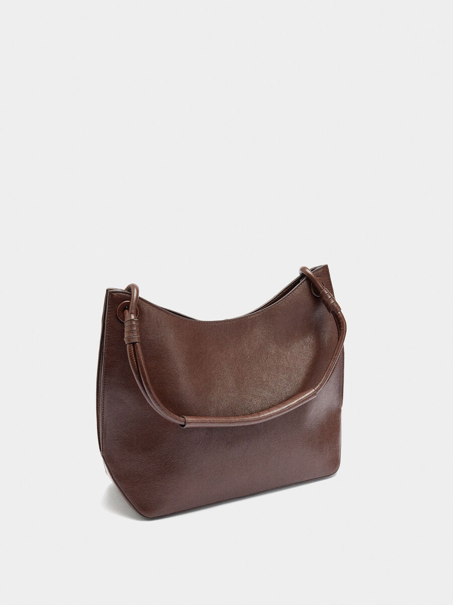 Shoulder bag with leather details