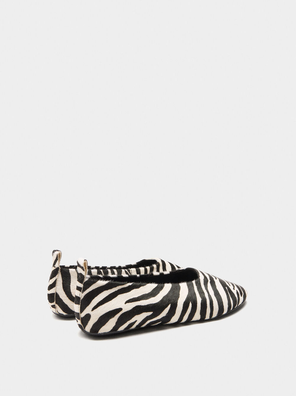 Leather printed ballet flats with animal print