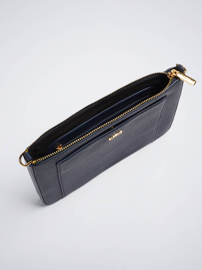 Crossbody Bag With Outer Pocket, Navy, hi-res